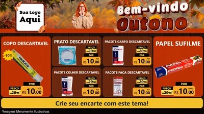 Modelo de TV para TV Horizontal com o tema Bem-vindo Outono para Embalagens