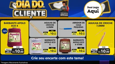 Modelo de TV para TV Horizontal com o tema Dia Do Cliente para Armarinho e Aviamentos