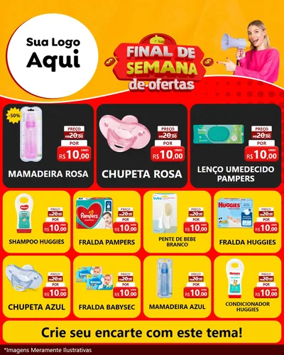 Modelo de Rede Social para Feed Instagram com o tema Final de Semana de Ofertas para Bebês
