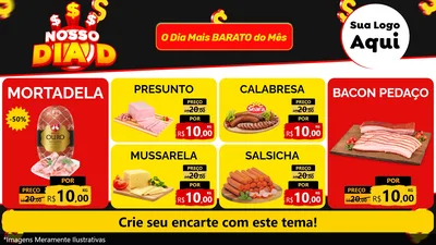 Modelo de TV para TV Horizontal com o tema Nosso Dia D para Frios e Laticínios