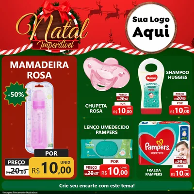 Modelo de Rede Social para Feed Facebook com o tema Natal Imperdível para Bebês
