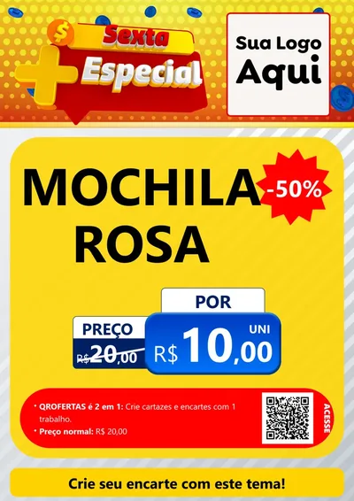 Modelo de Cartaz para Cartaz A4 Vertical com o tema Sexta Mais Especial para Papelaria