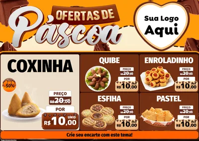 Modelo de Encarte para Encarte A4 Horizontal com o tema Ofertas de Páscoa para Salgadaria