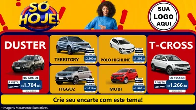 Modelo de TV para TV Horizontal com o tema Só Hoje! para Concessionaria de Carros