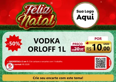 Modelo de Cartaz para Cartaz A4 Horizontal com o tema Feliz Natal para Distribuidora de bebidas