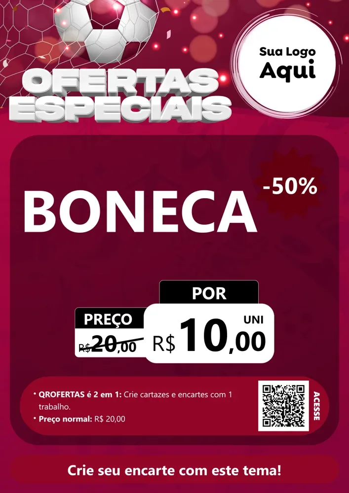 Modelo de Cartaz para Cartaz A4 Vertical com o tema Ofertas Especiais - Futebol para Brinquedos