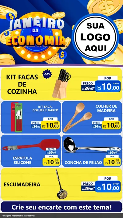 Modelo de TV para TV Vertical com o tema Janeiro da Economia para Utilidades Domésticas