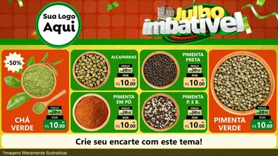 Modelo de TV para TV Horizontal com o tema Julho Imbatível para Produtos Naturais