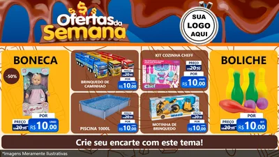 Modelo de TV para TV Horizontal com o tema Ofertas da Semana - Páscoa para Brinquedos