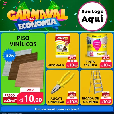 Modelo de Rede Social para Feed Facebook com o tema Carnaval da Economia para Material para Construção