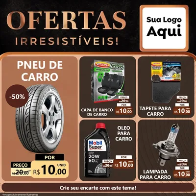Modelo de Rede Social para Feed Facebook com o tema Ofertas Irresistíveis! para Auto peças