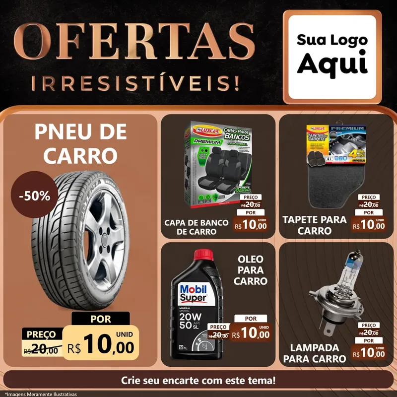 Modelo de Rede Social para Feed Facebook com o tema Ofertas Irresistíveis! para Auto peças