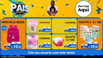 Modelo de TV para TV Horizontal com o tema Dia dos Pais para Papelaria