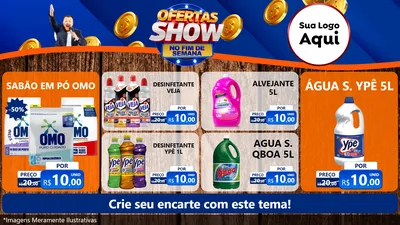 Modelo de TV para TV Horizontal com o tema Ofertas Show No Fim De Semana para Produtos de Limpeza