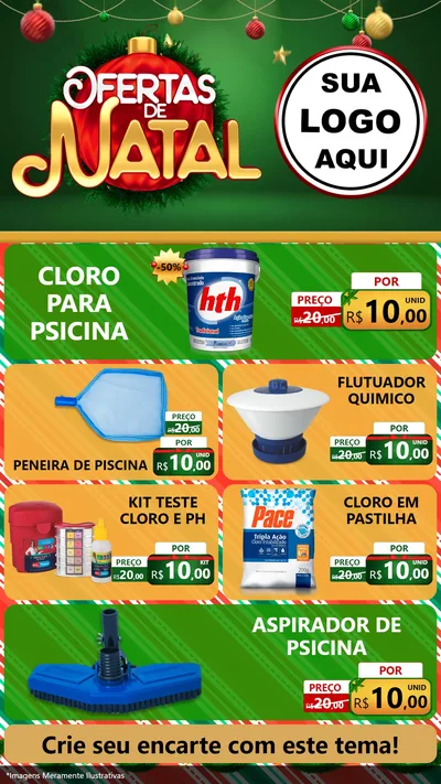 Modelo de TV para TV Vertical com o tema Ofertas de Natal para Produtos para Piscina