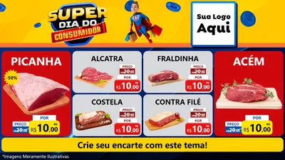Modelo de TV para TV Horizontal com o tema Super Dia do Consumidor para Açougue