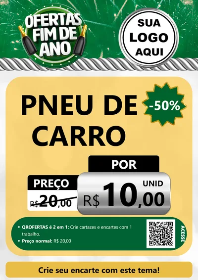 Modelo de Cartaz para Cartaz A4 Vertical com o tema Ofertas Fim de Ano para Auto peças