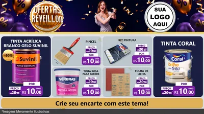 Modelo de TV para TV Horizontal com o tema Ofertas de Réveillon para Tintas e Ferramentas
