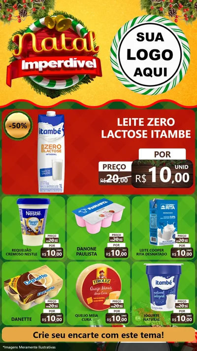 Modelo de Rede Social para Stories com o tema Natal Imperdível para Frios e Laticínios