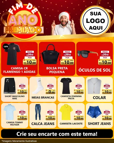 Modelo de Rede Social para Feed Instagram com o tema Fim de Ano Premiado para Roupas e acessórios
