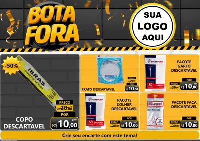 Modelo de Encarte para Encarte A4 Horizontal com o tema Bota Fora para Embalagens