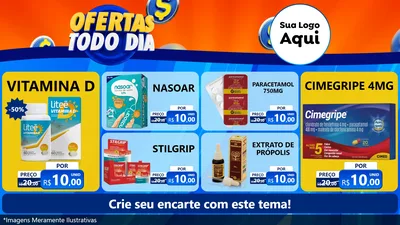 Modelo de TV para TV Horizontal com o tema Ofertas Todo Dia para Farmácia