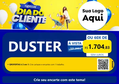 Modelo de Cartaz para Cartaz A4 Horizontal com o tema Especial Dia do Cliente para Concessionaria de Carros