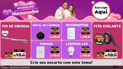 Modelo de TV para TV Horizontal com o tema Semana dos Namorados para Materiais Elétricos