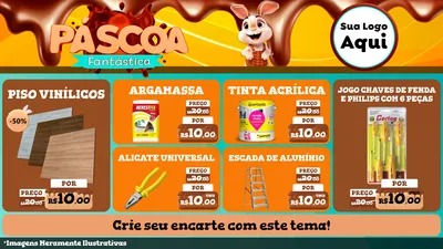 Modelo de TV para TV Horizontal com o tema Páscoa Fantástica para Material para Construção