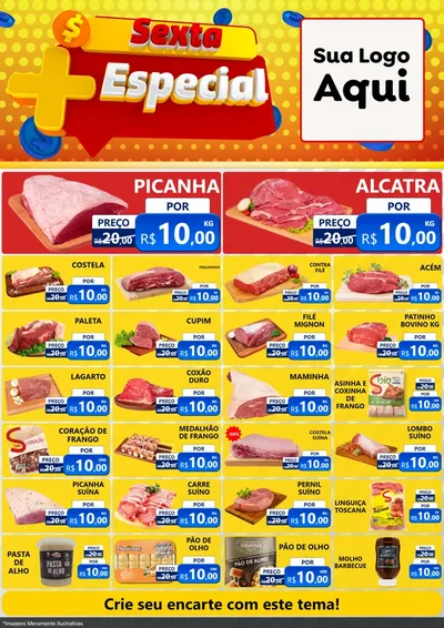 Modelo de Encarte para Encarte A4 Vertical com o tema Sexta Mais Especial para Açougue