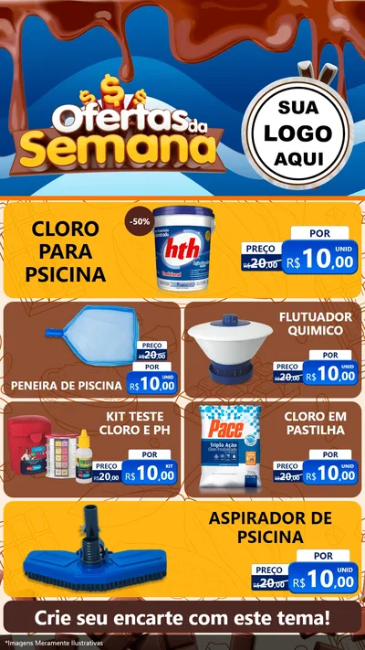 Modelo de TV para TV Vertical com o tema Ofertas da Semana - Páscoa para Produtos para Piscina