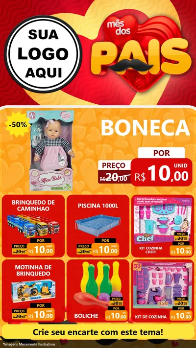 Modelo de Rede Social para Stories com o tema Mês Dos Pais para Brinquedos