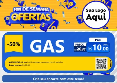Modelo de Cartaz para Cartaz A4 Horizontal com o tema Fim de Semana de Ofertas para Água e gás
