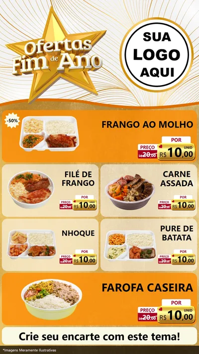 Modelo de TV para TV Vertical com o tema Ofertas Fim de Ano para Restaurante