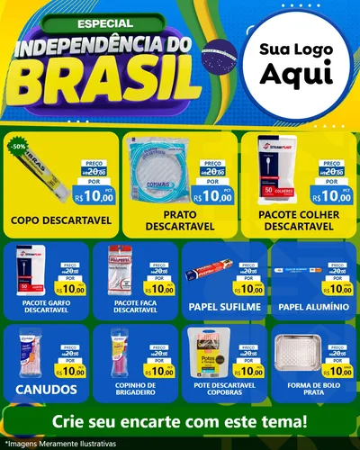 Modelo de Rede Social para Feed Instagram com o tema Especial Independência do Brasil para Embalagens