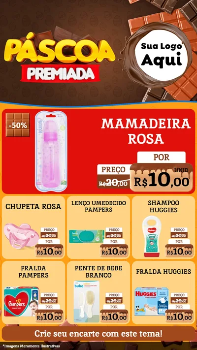 Modelo de Rede Social para Stories com o tema Páscoa Premiada para Bebês