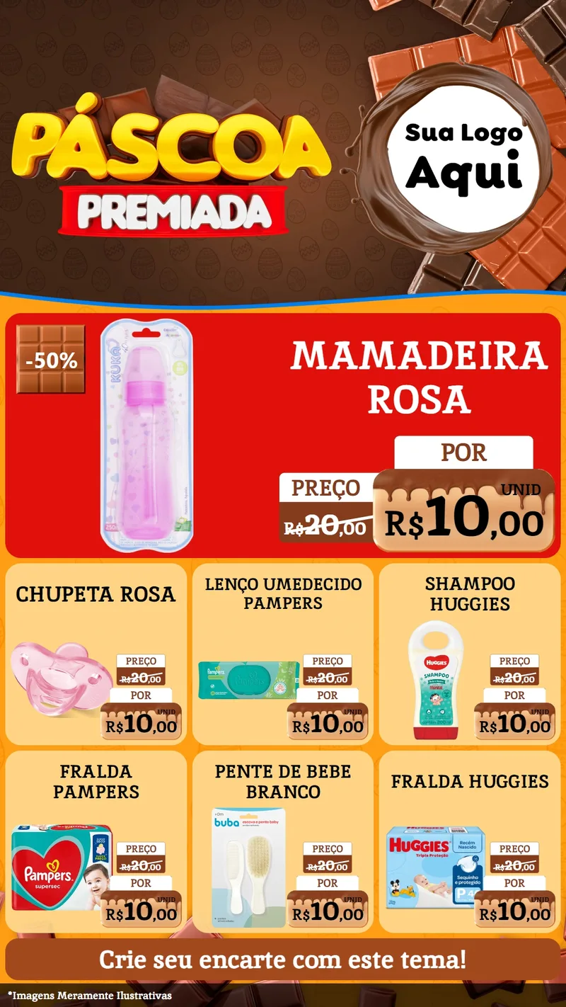 Modelo de Rede Social para Stories com o tema Páscoa Premiada para Bebês