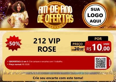 Modelo de Cartaz para Cartaz A4 Horizontal com o tema Fim de Ano de Ofertas para Perfumes