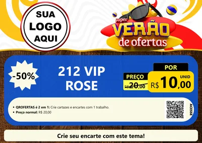 Modelo de Cartaz para Cartaz A4 Horizontal com o tema Super Verão de Ofertas para Perfumes