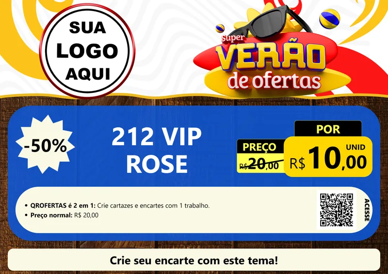 Modelo de Cartaz para Cartaz A4 Horizontal com o tema Super Verão de Ofertas para Perfumes