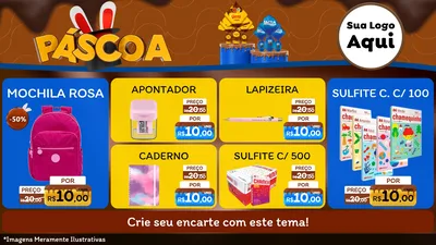 Modelo de TV para TV Horizontal com o tema Páscoa para Papelaria