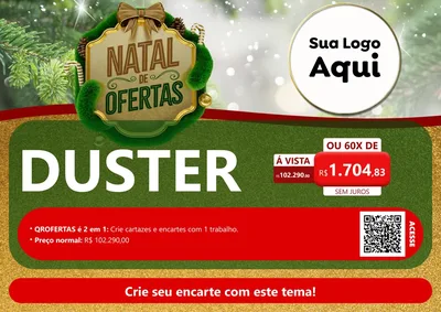 Modelo de Cartaz para Cartaz A4 Horizontal com o tema Ofertas de Natal para Concessionaria de Carros