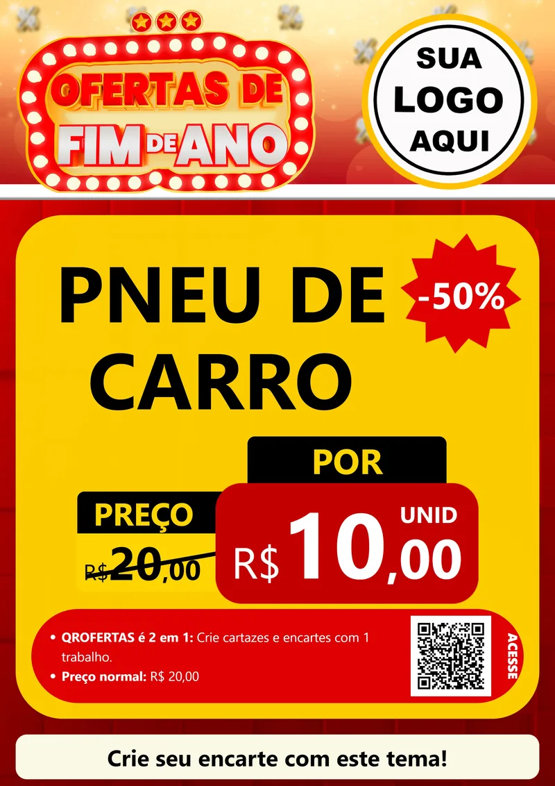 Modelo de Cartaz para Cartaz A4 Vertical com o tema Ofertas de Fim de Ano para Auto peças