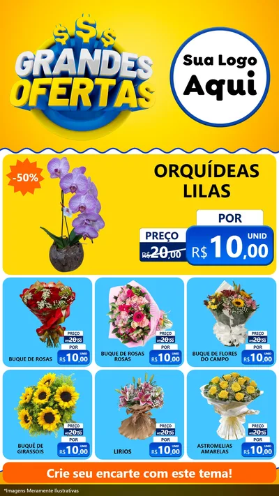 Modelo de Rede Social para Stories com o tema Grandes Ofertas para Floricultura e jardim