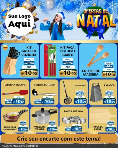 Modelo de Rede Social para Feed Instagram com o tema Ofertas de Natal para Utilidades Domésticas