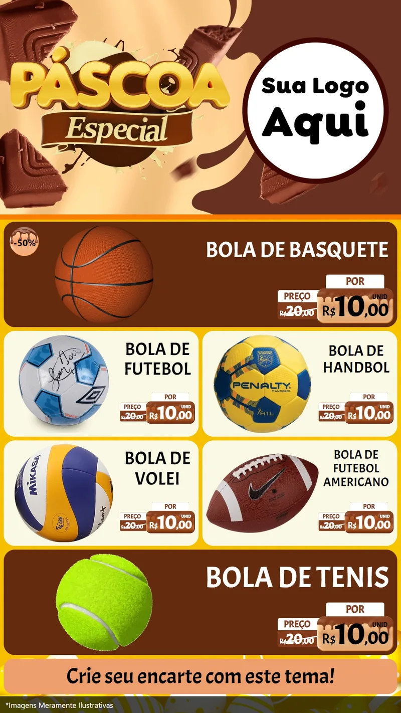 Modelo de TV para TV Vertical com o tema Páscoa Especial para Artigos Esportivos