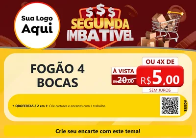 Modelo de Cartaz para Cartaz A4 Horizontal com o tema Segunda Imbatível para Móveis e Eletro