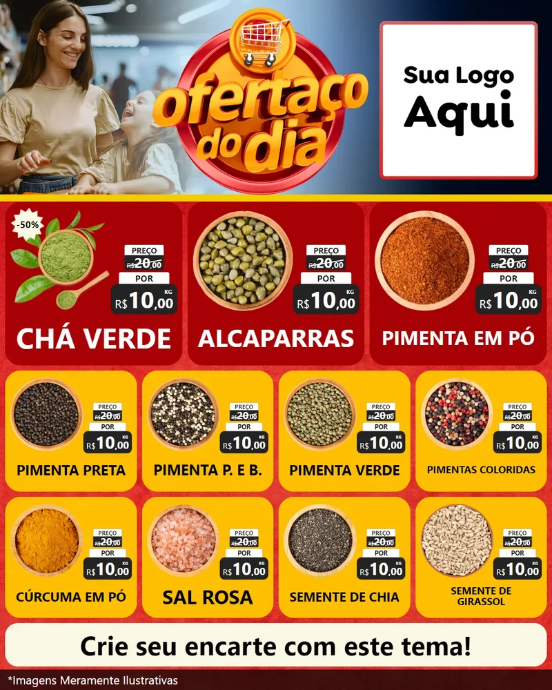 Modelo de Rede Social para Feed Instagram com o tema Ofertaço Do Dia para Produtos Naturais