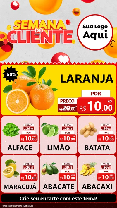 Modelo de Rede Social para Stories com o tema Semana do Cliente para Hortifrúti