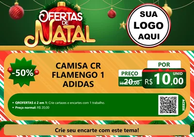 Modelo de Cartaz para Cartaz A4 Horizontal com o tema Ofertas de Natal para Roupas e acessórios